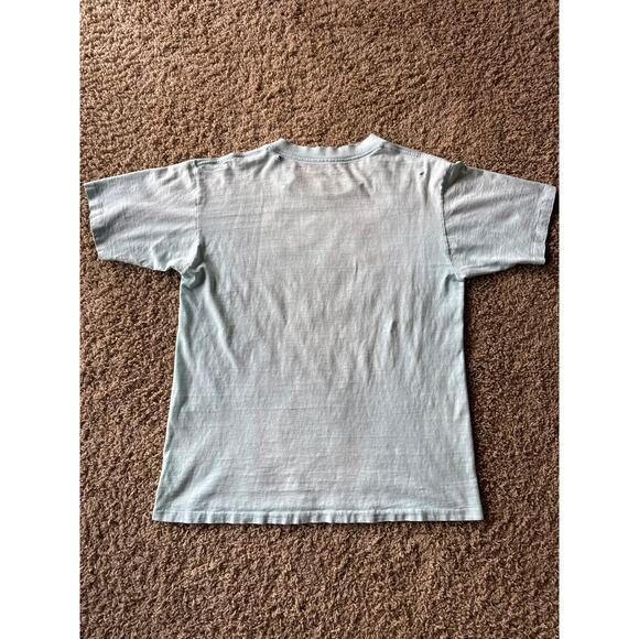 Vintage ‘89 Maine Vacation Land Moose L Single Stitched Faded Aqua T-Shirt - Picture 6 of 8